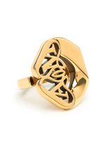 Alexander McQueen bague à plaque logo Seal - Or