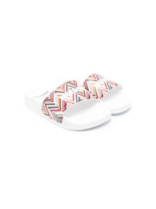 Missoni Kids claquettes à logo imprimé - Blanc