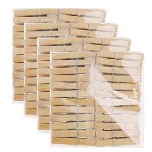Bamboe houten wasknijpers - 192x - hout - 7 cm