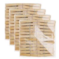 Bamboe houten wasknijpers - 192x - hout - 7 cm