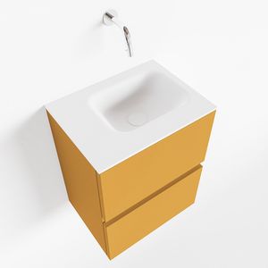Toiletmeubel Mondiaz Ada | 40 cm | Meubelkleur Ocher | Lex wastafel Talc Links | Zonder kraangat