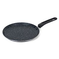 Aluminium zwarte pannenkoekenpan/crepepan 24 cm met anti-aanbak laag