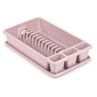 Afwas afdruiprek oud roze met lekbak 45 x 26 x 9 cm - thumbnail