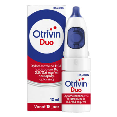 Otrivin Duo Xylometazoline HCl Ipratropium Br, 0,5/0,6 mg/ml Neusspray bij een verstopte neus en loopneus