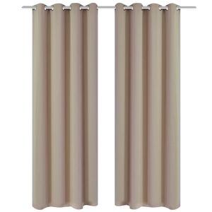 VidaXL Gordijnen met metalen ringen 135 x 245 cm 2 stuks (creme)