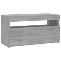 The Living Store TV-meubel Grey Sonoma Oak 75x35x40 cm - LED-verlichting - voldoende opbergruimte - thumbnail
