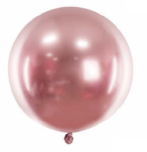 Grote Glossy Ballon Rosegoud (60cm)