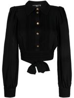 Elisabetta Franchi chemise crop à découpes - Noir