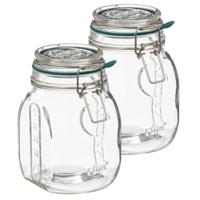 Weckpot/inmaakpot Jarro - 2x - 750 ml - glas - beugelsluiting - D12 x H16 cm - thumbnail