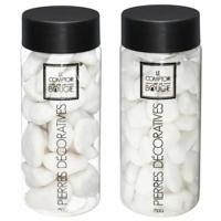 Atmosphera Decoratie hobby stenen - wit - groot en middelgroot - 750 gr - Aquarium en vazen vulling