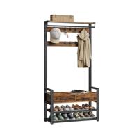 Halmeubel met zitbank kapstok en schoenenrek