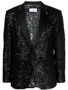 Philipp Plein blazer à ornements de sequins - Bleu