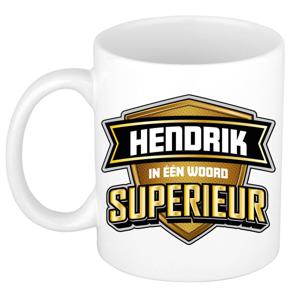 Naam mok Hendrik - wit - Superieur - keramiek - 300 ml - cadeau collega beker