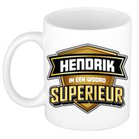 Naam mok Hendrik - wit - Superieur - keramiek - 300 ml - cadeau collega beker