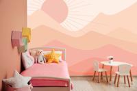 Panoramisch Behang Landscape - 300x285cm Rol Roze Panoramisch Behang Landscape - 300x285cm Rol Roze