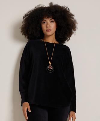 rib velvet top met ketting rib velvet top met ketting