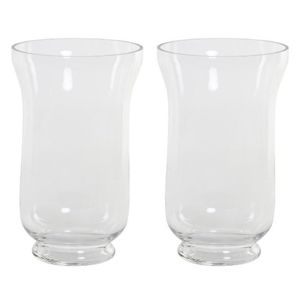 2x stuks trompet vazen glas transparant 14,5 x 24 cm