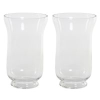 2x stuks trompet vazen glas transparant 14,5 x 24 cm