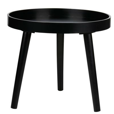Home & Styling Bijzettafel - salontafel - plant verhoger - zwart - hout - rond - 40 x 36 cm