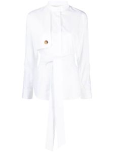 DESTREE chemise en coton Hans à taille nouée - Blanc