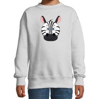 Cartoon zebra trui grijs voor jongens en meisjes - Cartoon dieren sweater kinderen - thumbnail