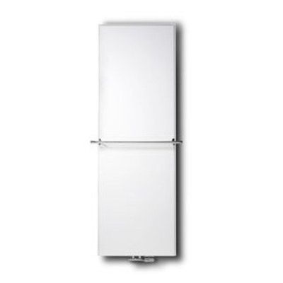 Vasco Flat V Line paneelradiator vlak type 21 500x1800mm 1400W aansluiting 8008 wit structuur 112980500180080080600-0000