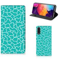 Samsung Galaxy A50 | Bookcase | Cracks Blue