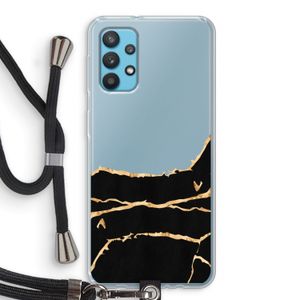 Gouden marmer: Samsung Galaxy A32 4G Transparant Hoesje met koord
