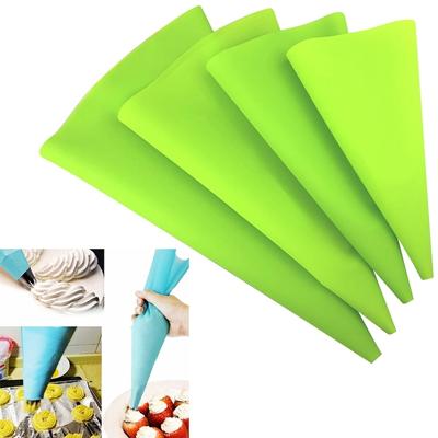 4 stuks siliconen ijsvorming piping Cream gebak tas mondstuk DIY cake versieren tools (EVA tas groen 4 gemengd)