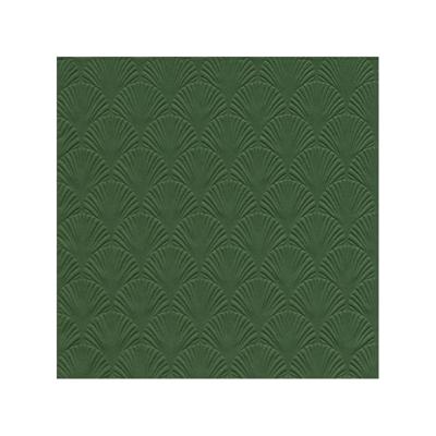 Servet Luxe - 16x - 3-laags - met schub patroon - donker groen - 33 x 33 cm