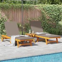 Ligstoel 2 pcs Bruin 63 x 199 x 85cm Massief acaciahout