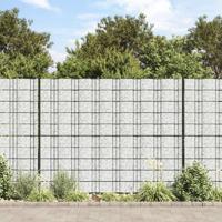 VidaXL Tuinscherm marmergrindpatroon 35x0,19 m pvc grijs