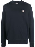 Moncler sweat à patch logo - Bleu