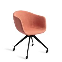 Jesper Home Eetkamerstoel 'Yuni' Glide Black, kleur Coral Crush