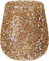 Theelichthouder glas kraal 10x13.5cm goud Theelichthouder glas kraal 10x13.5cm goud