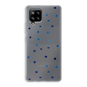 Blauwe stippen: Samsung Galaxy A42 5G Transparant Hoesje