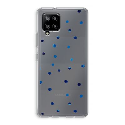 Blauwe stippen: Samsung Galaxy A42 5G Transparant Hoesje
