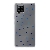 Blauwe stippen: Samsung Galaxy A42 5G Transparant Hoesje
