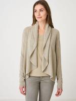 Open organisch cashmere vest met sjaalkraag
