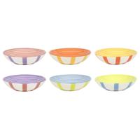 Diepbord summer stripes Ø19cm 6 stuks
