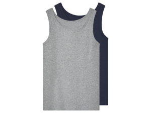 esmara 2 Kinder hemden (Grijs/donkerblauw, 146/152)