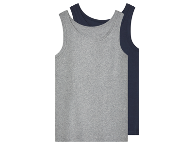 esmara 2 Kinder hemden (Grijs/donkerblauw, 146/152)
