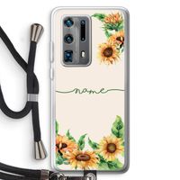Zonnebloemen: Huawei P40 Pro Plus Transparant Hoesje met koord