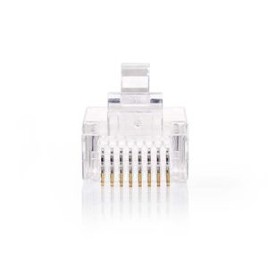 Nedis RJ45-Connector | RJ45 Pass Through | Solid UTP CAT5 | Recht | Verguld | 10 Stuks | PVC | Transparant | Doos - CCGB89330TP