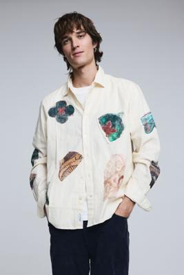 Patchwork mozaïek overhemd - WHITE - XL