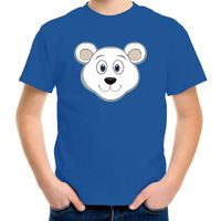 Cartoon ijsbeer t-shirt blauw voor jongens en meisjes - Cartoon dieren t-shirts kinderen