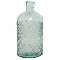 Decoris bloemenvaas Arabel - gerecycled glas - D14 x H28 cm - transparant glas - fles vaas