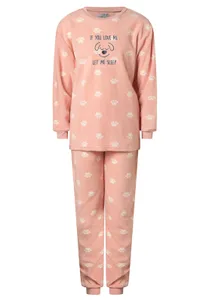 Cocodream fleece meisjes pyjama - "Let me Sleep"