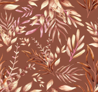 Tropische planten terracotta behang
