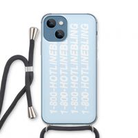 Hotline bling blue: iPhone 13 mini Transparant Hoesje met koord